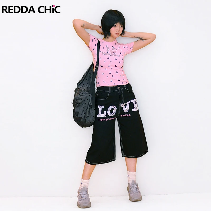 REDDACHiC Черные женские джинсовые шорты LOVE с карманами, летние повседневные джинсовые брюки-бермуды в горошек с широкими штанинами Y2k, корейская уличная одежда
REDDACHiC Черные женские джинсовые шорты LOVE с карманами, летние повседневные джинсовые брюки-бермуды в горошек с широкими штанинами Y2k, корейская уличная одежда