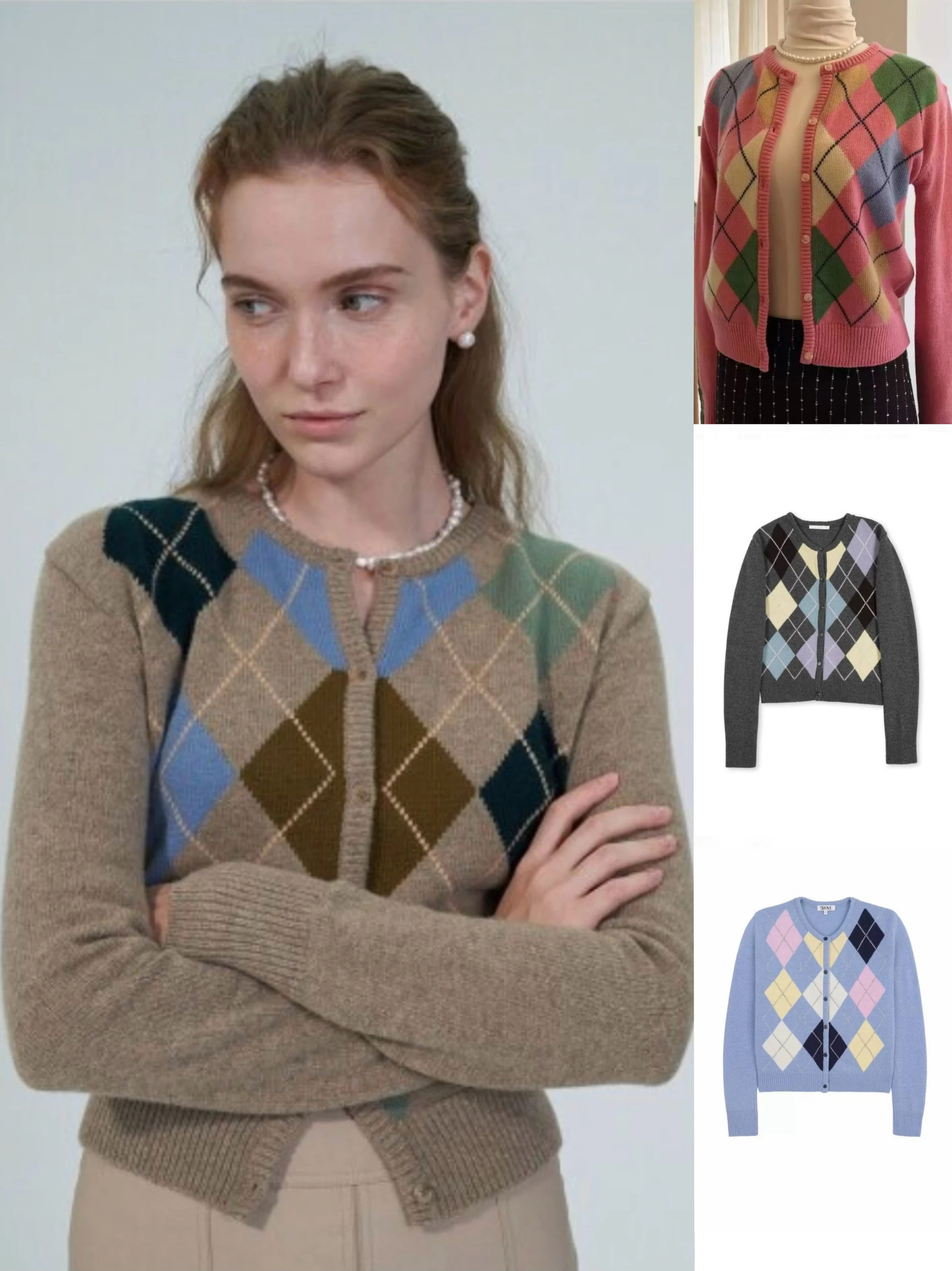 Korean Sle G*ove Color Blo Diamond Pattern round Ne Long Sve Woolen Single Button Knitted Open Cardigan Women's Coat
Korean Sle G*ove Color Blo Diamond Pattern round Ne Long Sve Woolen Single Button Knitted Open Cardigan Women's Coat