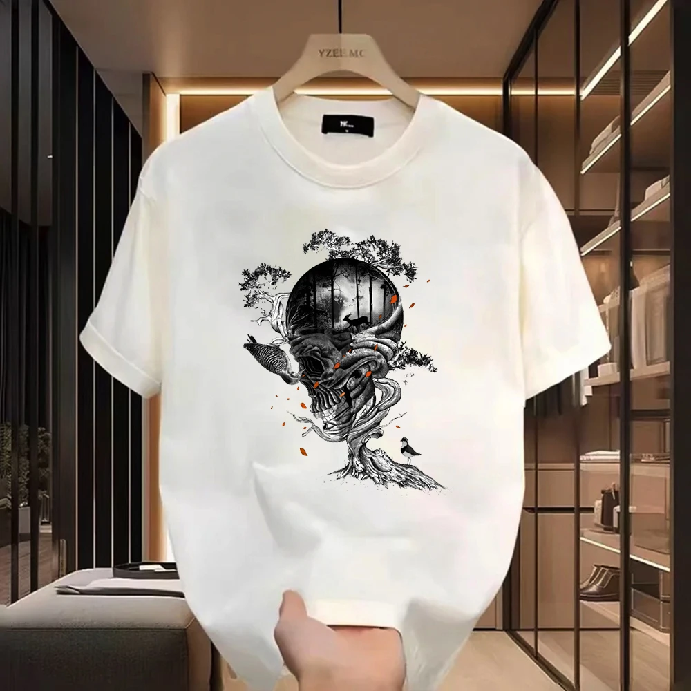 Summer Men's Luxury T-shirt Simple Design Retro Y2k Short Sleeve Cotton Skeleton Tree Graphic Tees Casual Streetwear for Male
Summer Men's Luxury T-shirt Simple Design Retro Y2k Short Sleeve Cotton Skeleton Tree Graphic Tees Casual Streetwear for Male