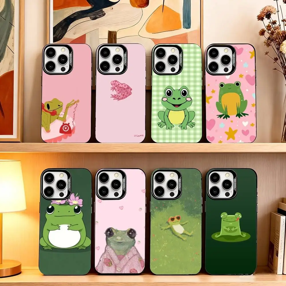 Fashionable C-Cute Frog Phone Case For iPhone 17,16,15,14,13,12,11 Plus,Pro Max,XS,Colored Silver Plated Inside Cover
Fashionable C-Cute Frog Phone Case For iPhone 17,16,15,14,13,12,11 Plus,Pro Max,XS,Colored Silver Plated Inside Cover