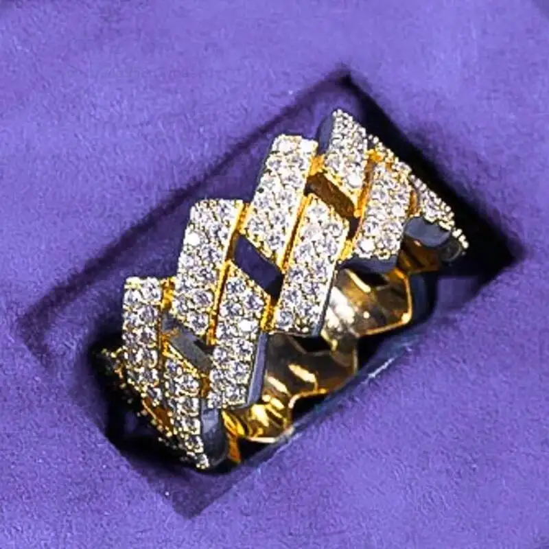 Pass Diamond Tester Hip Hop Bling D Color Moissanite Iced Out Men's 2 Rows Cuban Link Ring With 925 Sterling Silver GRA
Pass Diamond Tester Hip Hop Bling D Color Moissanite Iced Out Men's 2 Rows Cuban Link Ring With 925 Sterling Silver GRA