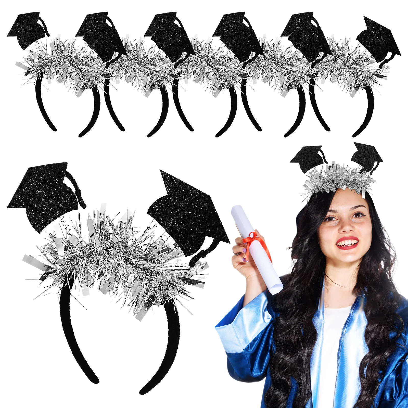 6 pcs Cap Hair Graduation Party Headband Party Supplies Headband Prop Lightweight Comfortable Durable Sequins Student Decor
6 pcs Cap Hair Graduation Party Headband Party Supplies Headband Prop Lightweight Comfortable Durable Sequins Student Decor