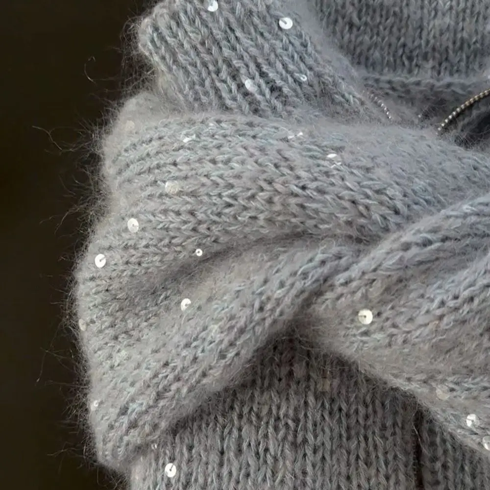 New Sparkly Sequin Sequin Knitted Cardigan Stand Collar Long Sleeve Glitter Lapel Coat Sequins Knit Sweater Autumn Winter
New Sparkly Sequin Sequin Knitted Cardigan Stand Collar Long Sleeve Glitter Lapel Coat Sequins Knit Sweater Autumn Winter