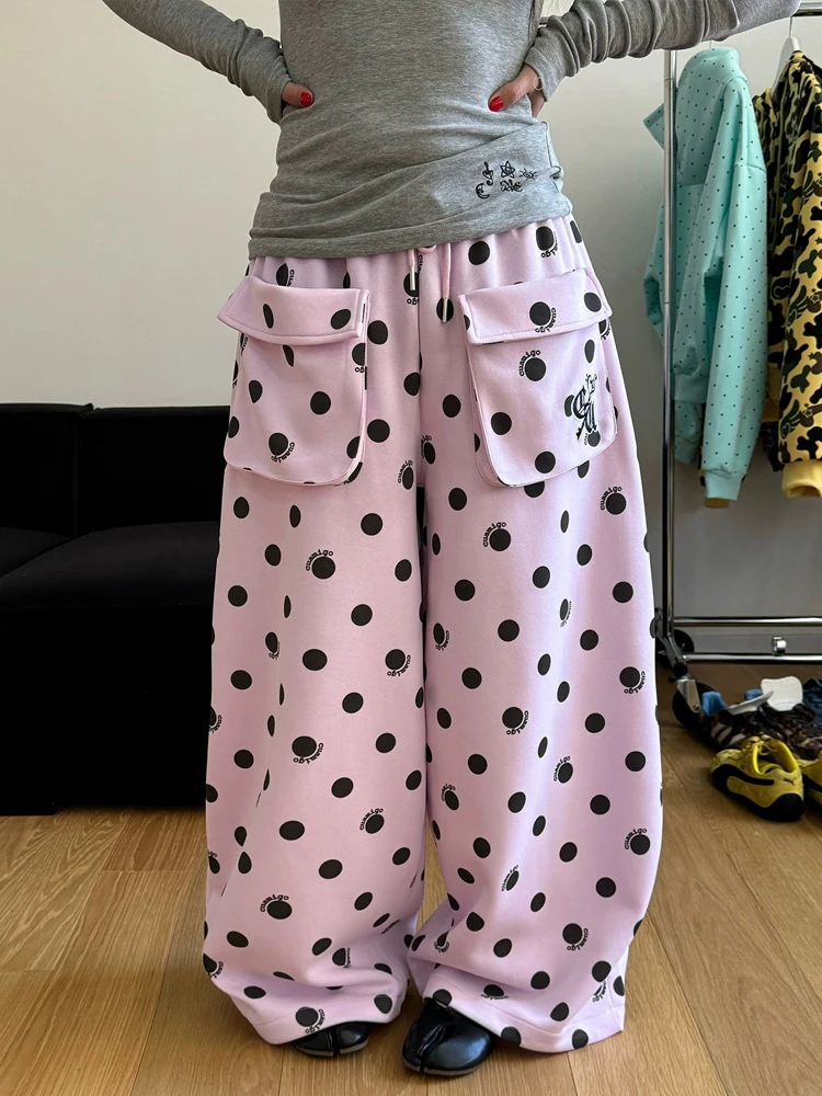 Summer Design Loose Slimming Casual Wide Leg Pants Women's High Waist Polka Dot Floor Length Trousers Cool Girl Style
Summer Design Loose Slimming Casual Wide Leg Pants Women's High Waist Polka Dot Floor Length Trousers Cool Girl Style