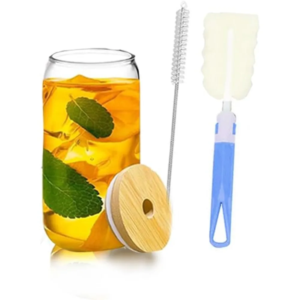 16 Oz Glass Cup with bamboo lid and glass straw. 1Pcs Can Drinking Glasses iced coffee, beer, fruit tea, soda water, and
16 Oz Glass Cup with bamboo lid and glass straw. 1Pcs Can Drinking Glasses iced coffee, beer, fruit tea, soda water, and