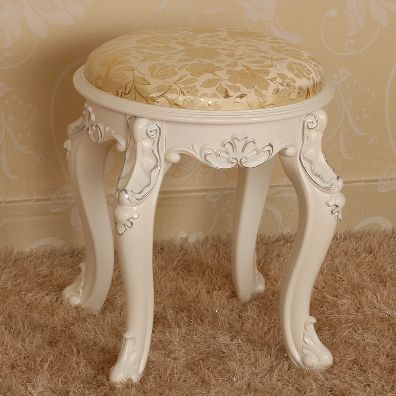 Round dressing stool European makeup stool carved sofa low stool ivory white dressing European style
Round dressing stool European makeup stool carved sofa low stool ivory white dressing European style
