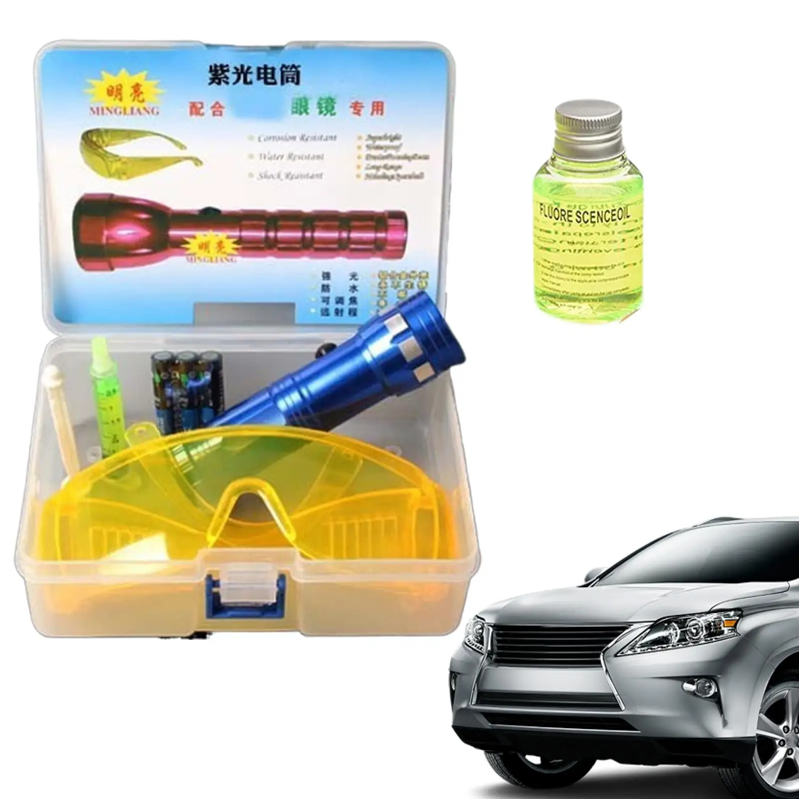 Комплект для обнаружения утечек автомобиля 2025 для автокондиционера, хладагент, флуоресцентный газ, кондиционер, тест на утечку, инструменты для ремонта УФ-красителя 
Комплект для обнаружения утечек автомобиля 2025 для автокондиционера, хладагент, флуоресцентный газ, кондиционер, тест на утечку, инструменты для ремонта УФ-красителя