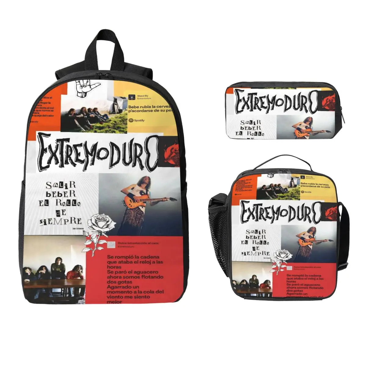 3 шт., набор рюкзаков для рок-группы Extremoduro для детей, сумки для ручек, наборы сумок для книг с коробкой для завтрака для учащихся начальной школы, рюкзак
3 шт., набор рюкзаков для рок-группы Extremoduro для детей, сумки для ручек, наборы сумок для книг с коробкой для завтрака для учащихся начальной школы, рюкзак