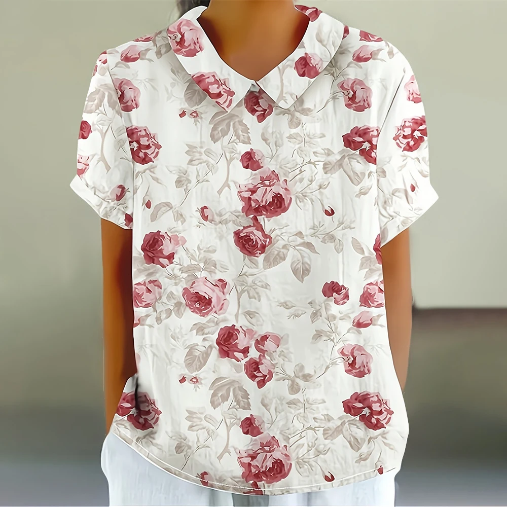Floral Print Woman Clothing Summer New Women's T-Shirt Korean Reviews Many Clothes Woman Clothes Lapel Floral Graphic T Shirts
Floral Print Woman Clothing Summer New Women's T-Shirt Korean Reviews Many Clothes Woman Clothes Lapel Floral Graphic T Shirts