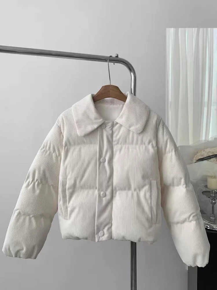 Vintage Corduroy Warm Parkas Women Y2K Korean Loose All Match Lapel Crop Puffer Jacket Y2K Streetwear Thick Fluffy Zipper Coats
Vintage Corduroy Warm Parkas Women Y2K Korean Loose All Match Lapel Crop Puffer Jacket Y2K Streetwear Thick Fluffy Zipper Coats