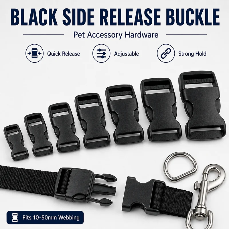 20/30Pcs 10-50mm Black Plastic Side Release Buckles for Pet Collar Dog Harness Leash Strap Adjustable Webbing Clip Repair Parts
20/30Pcs 10-50mm Black Plastic Side Release Buckles for Pet Collar Dog Harness Leash Strap Adjustable Webbing Clip Repair Parts