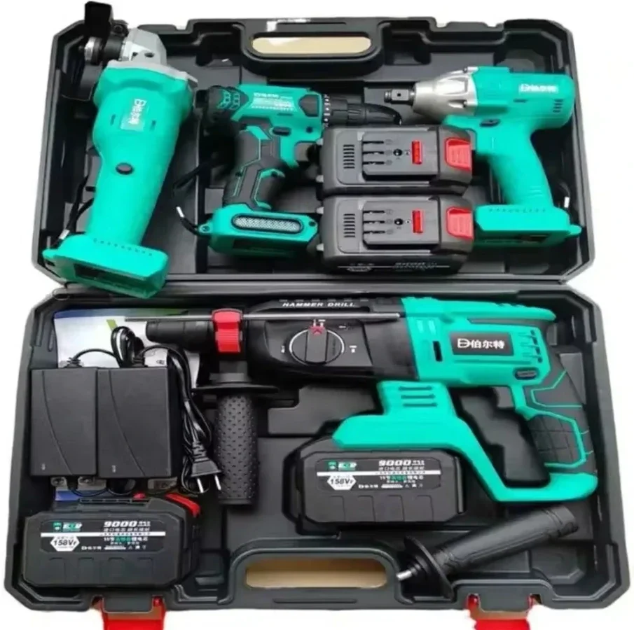 Low Price 4 Pieces Brushiess Electric Hammer Hammer Dril Electric Pick Electric Dril Lithium Battery Rechargeable Tools
Low Price 4 Pieces Brushiess Electric Hammer Hammer Dril Electric Pick Electric Dril Lithium Battery Rechargeable Tools