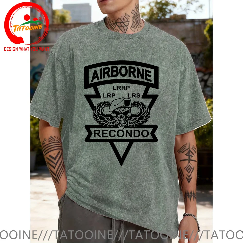 Retro Vintage Washed Cotton T-Shirt US Army 82nd Airborne Recondo T Shirt Men Fashion Trendy Casual Clothing tshirt Street Shirt
Retro Vintage Washed Cotton T-Shirt US Army 82nd Airborne Recondo T Shirt Men Fashion Trendy Casual Clothing tshirt Street Shirt