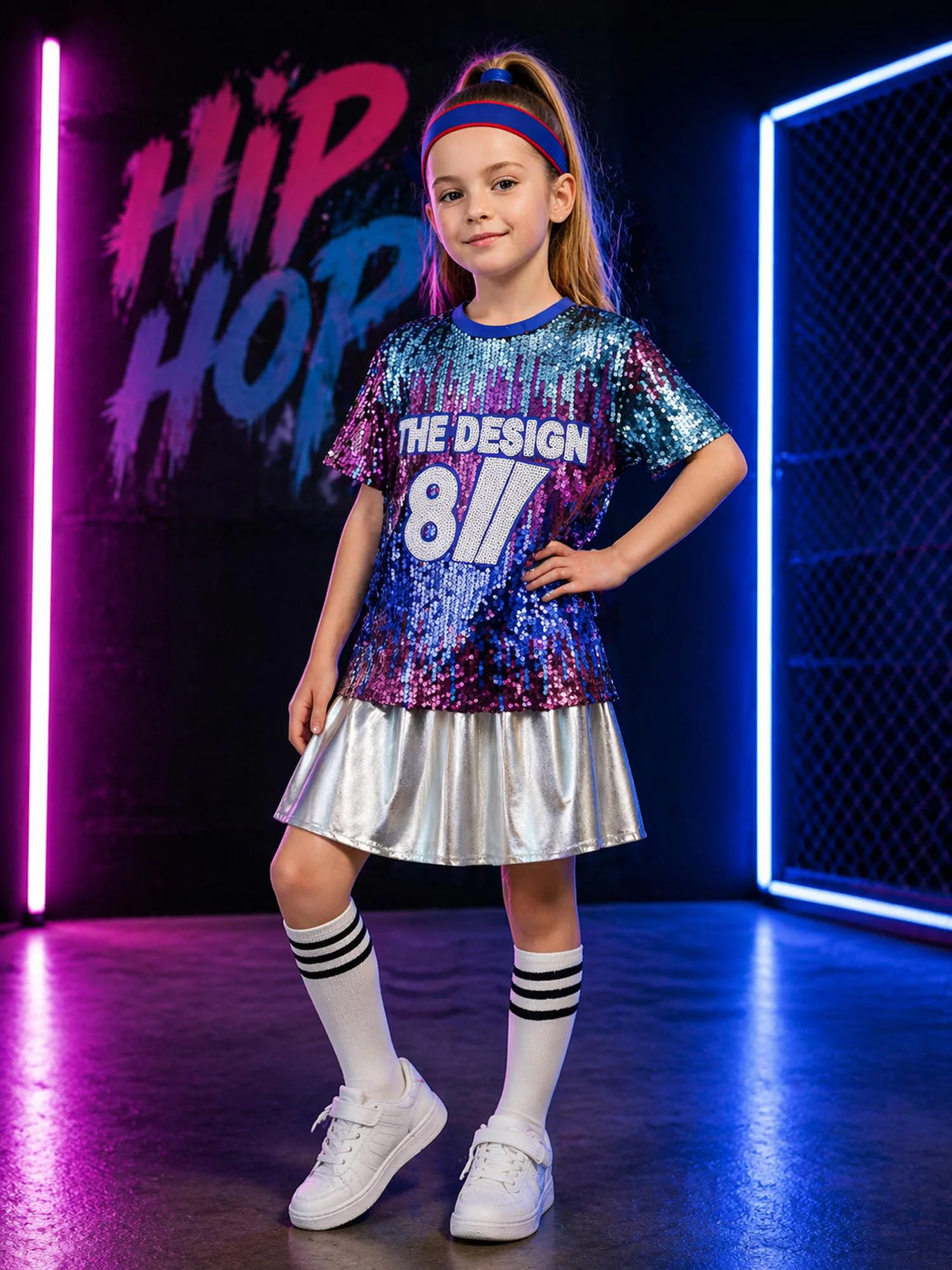 Cheer Leading Performance Outfit Cheer Lead Costumes Gradient Sequin Short-sleeve T-shirt And Metallic Gloss Bottom Shorts/skirt
Cheer Leading Performance Outfit Cheer Lead Costumes Gradient Sequin Short-sleeve T-shirt And Metallic Gloss Bottom Shorts/skirt