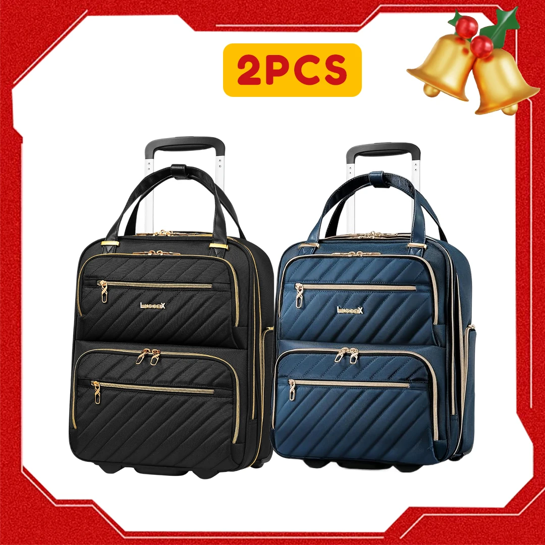 2PCS Underseat Carry On Luggage with Wheels, Lightweight Small Rolling Suitcase for Short Travel (Black, 15 Inch)
2PCS Underseat Carry On Luggage with Wheels, Lightweight Small Rolling Suitcase for Short Travel (Black, 15 Inch)