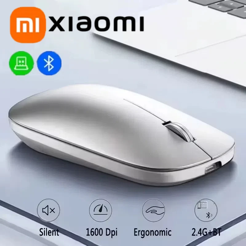 Бесшумная двухрежимная беспроводная мышь Xiaomi Type-C с зарядкой, 2,4 г, регулируемая перезаряжаемая эргономичная портативная офисная мышь Morandi 
Бесшумная двухрежимная беспроводная мышь Xiaomi Type-C с зарядкой, 2,4 г, регулируемая перезаряжаемая эргономичная портативная офисная мышь Morandi