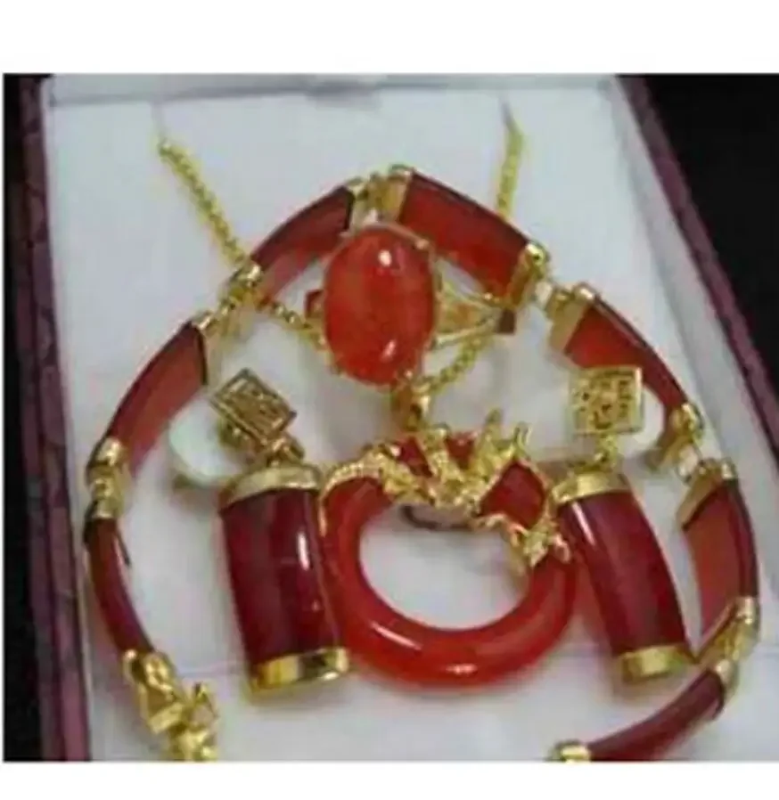 Fine real new Fashion Cubic Zirconia Trendy Jewelry 100%Jewelry Red jade stone pendant earrings bracelet Ring Se
Fine real new Fashion Cubic Zirconia Trendy Jewelry 100%Jewelry Red jade stone pendant earrings bracelet Ring Se
