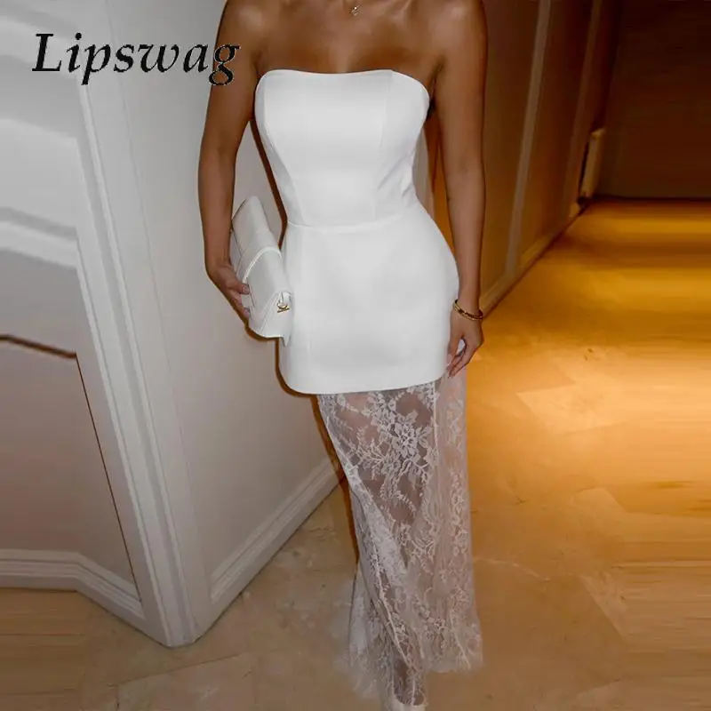 Sexy Strapless Tops & Lace Long Skirt Set Women Fashion High Waist Solid Slim Party Outfits Elegant Sleeveless Hollow 2Pc Suits
Sexy Strapless Tops & Lace Long Skirt Set Women Fashion High Waist Solid Slim Party Outfits Elegant Sleeveless Hollow 2Pc Suits