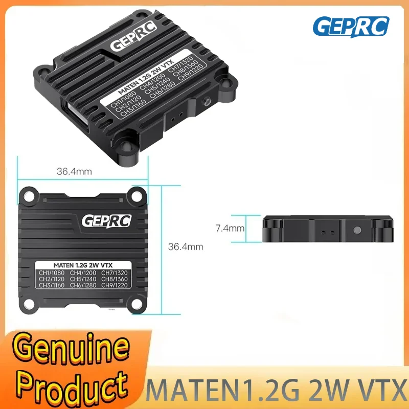 GEPRC MATEN 1,2G 2 Вт VTX 25 МВт/2000 МВт VTX модуль передачи передатчика 1080 МГц-1360 МГц для FPV гоночного дрона дальнего действия
GEPRC MATEN 1,2G 2 Вт VTX 25 МВт/2000 МВт VTX модуль передачи передатчика 1080 МГц-1360 МГц для FPV гоночного дрона дальнего действия