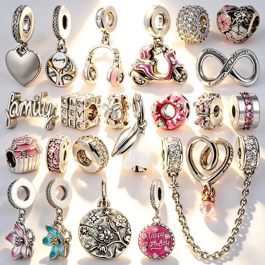 Hot Sale Charms DIY Jewelry Gift Sparkling Family Tree Pink Birthday Cake Cherry Blossom Heart Beads Fit Original Snake Bracelet
Hot Sale Charms DIY Jewelry Gift Sparkling Family Tree Pink Birthday Cake Cherry Blossom Heart Beads Fit Original Snake Bracelet