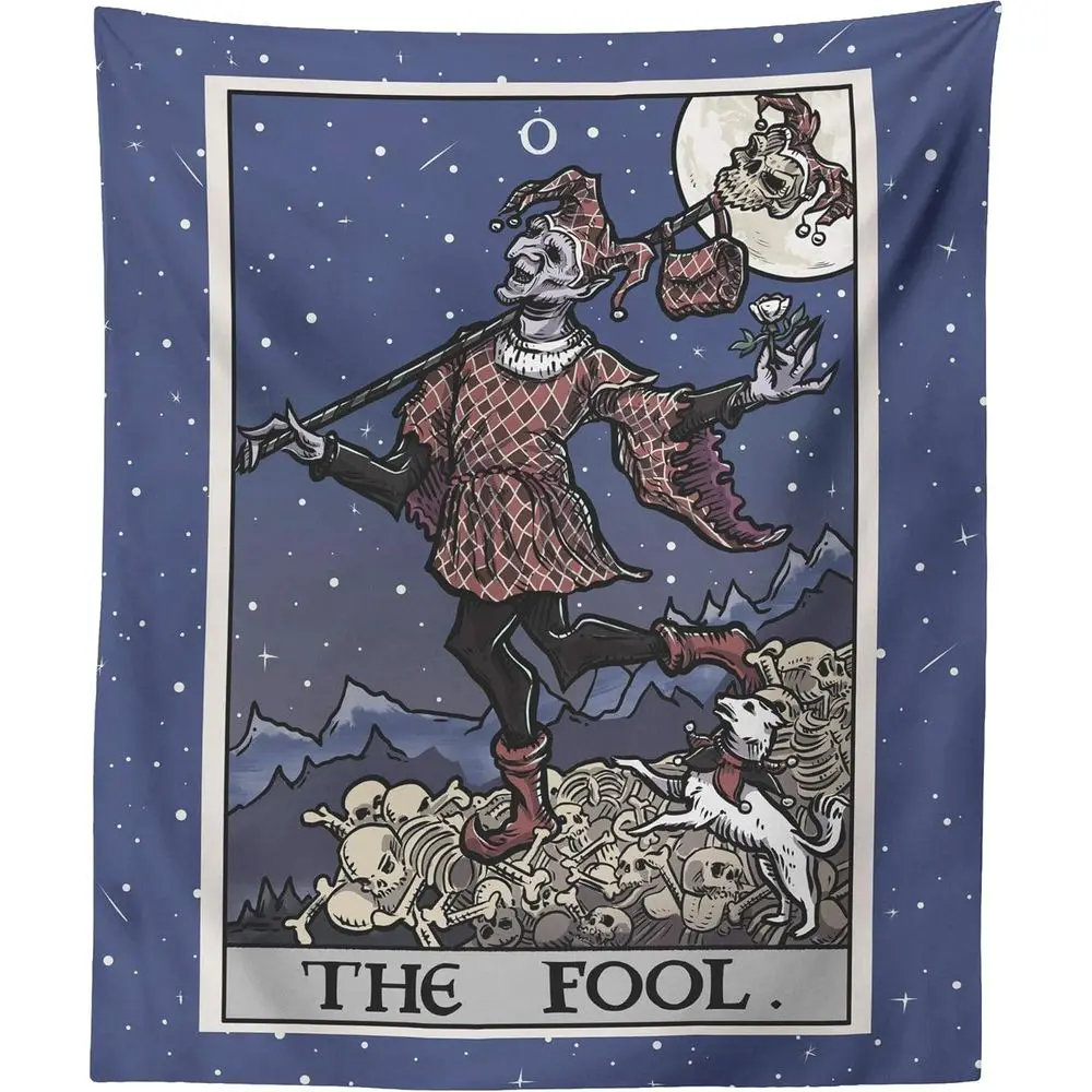 The ool Tarot Card Tapestry - Court Jester - Gothic Halloween Home Decor Wall Hanging (60" x 50")
The ool Tarot Card Tapestry - Court Jester - Gothic Halloween Home Decor Wall Hanging (60" x 50")