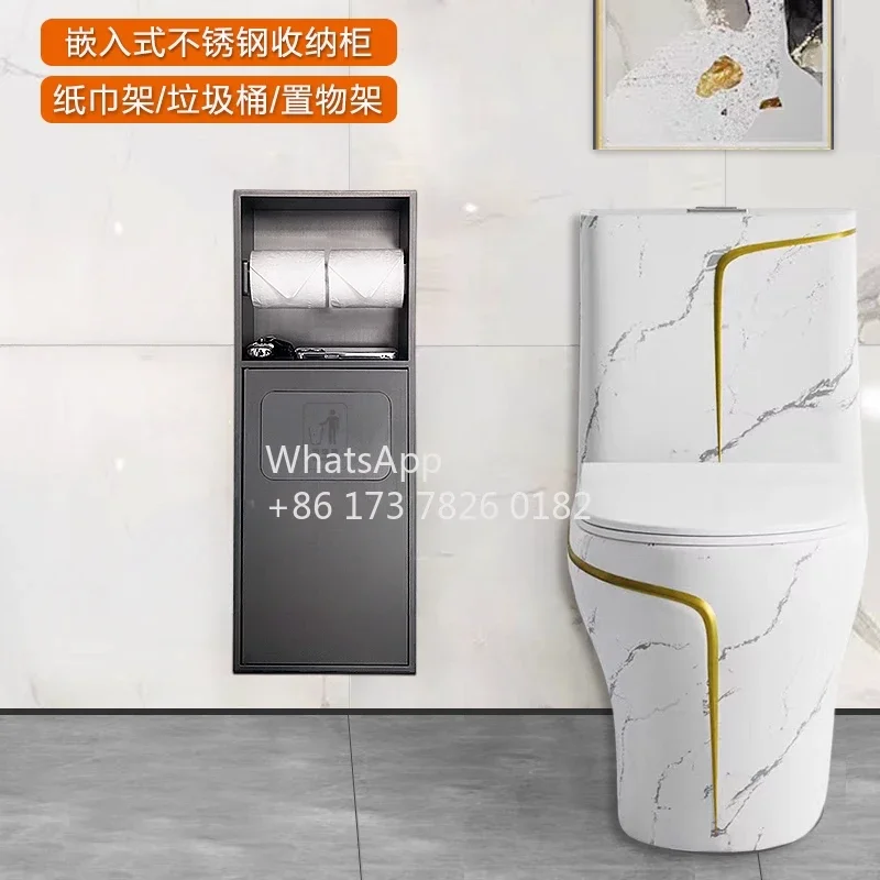 Embedded wall tissue box trash can 2-in-1 bathroom concealed niche with door rack storage cabinet
Embedded wall tissue box trash can 2-in-1 bathroom concealed niche with door rack storage cabinet