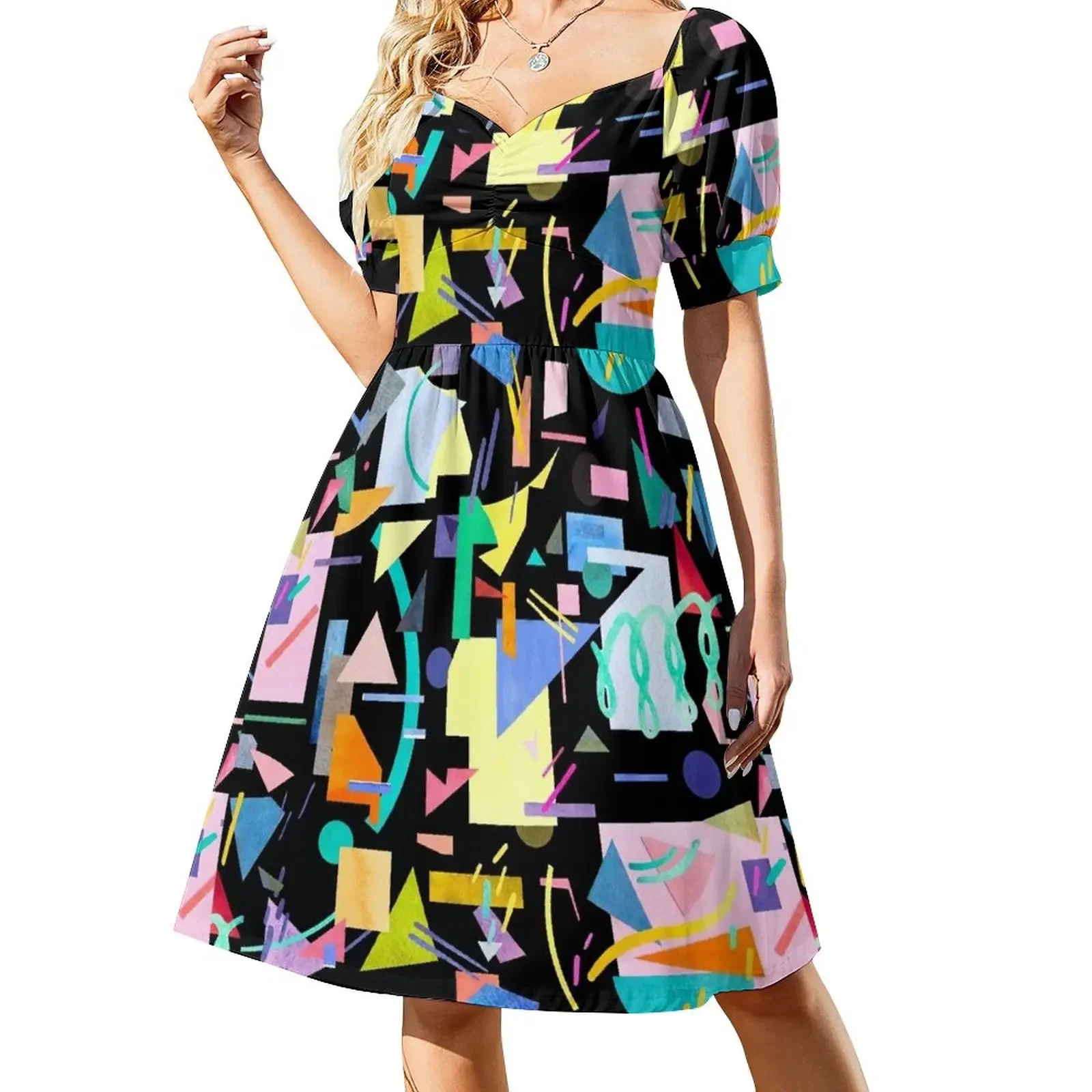 Geometric pop pattern - Black Short-Sleeved Dress Woman clothes clothes for women Women's summer skirt
Geometric pop pattern - Black Short-Sleeved Dress Woman clothes clothes for women Women's summer skirt