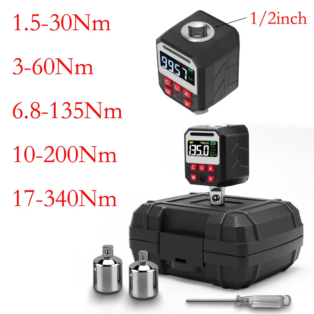 1/2 Inch Digital Torque Wrench Adapter With LED Screen 17 To 340 Nm Alerts At 80 90 100 For Automotive Industrial Use
1/2 Inch Digital Torque Wrench Adapter With LED Screen 17 To 340 Nm Alerts At 80 90 100 For Automotive Industrial Use