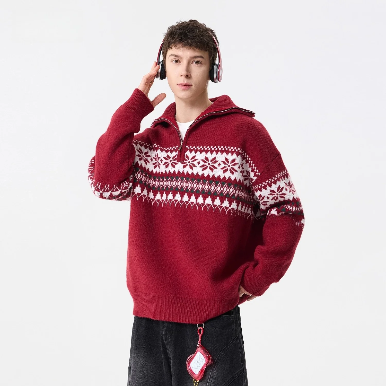 New Year 2026 Men's American Sle Heavyweight High Collar Sweater Loose Knitted Cisas Fair Isle Pattern Casual Outerwear
New Year 2026 Men's American Sle Heavyweight High Collar Sweater Loose Knitted Cisas Fair Isle Pattern Casual Outerwear