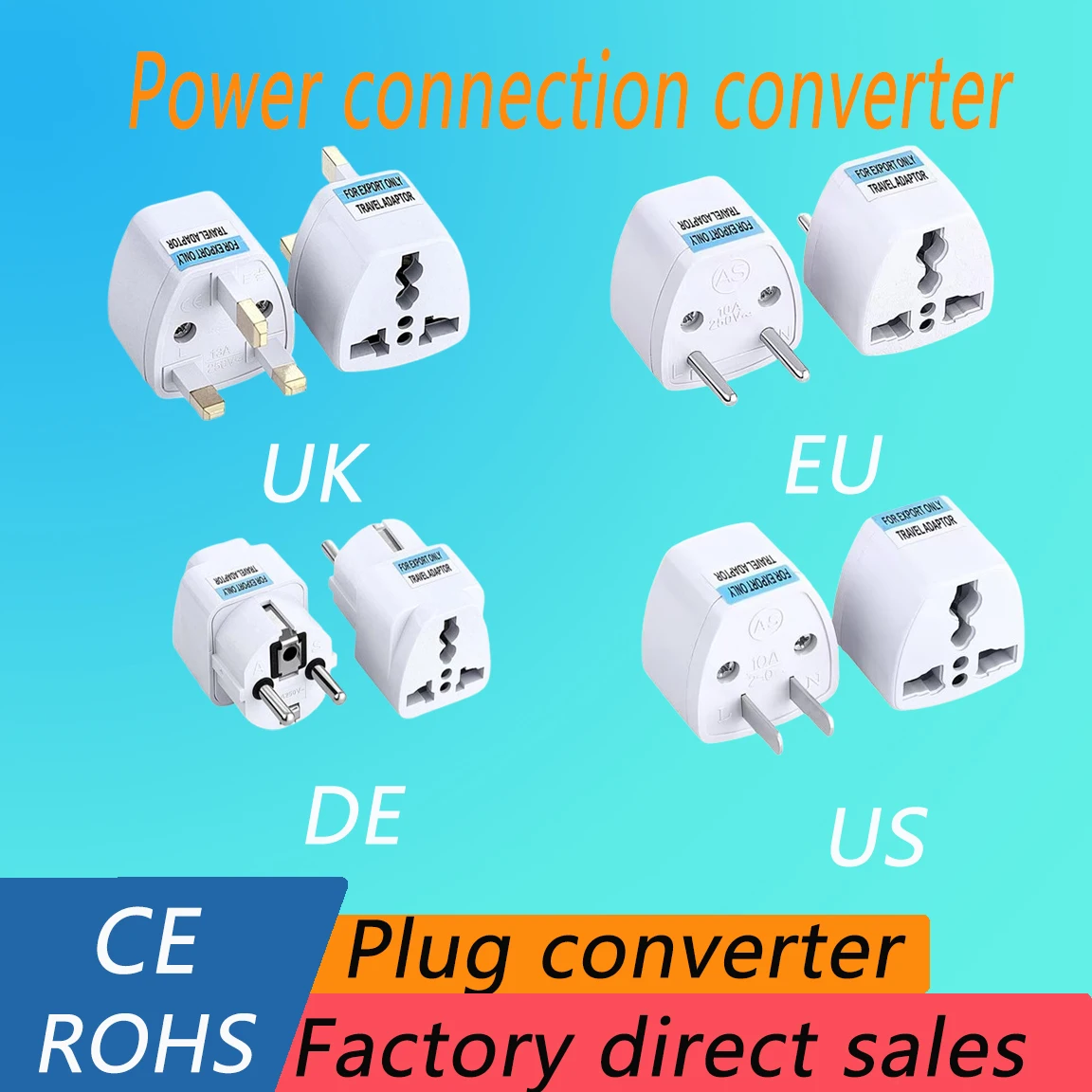 Converter Adaptor 3Pin Universal EU Plug Adapter AU UK US To EU Euro AC Travel Adapter Electrical Plug Converter Power Socket
Converter Adaptor 3Pin Universal EU Plug Adapter AU UK US To EU Euro AC Travel Adapter Electrical Plug Converter Power Socket