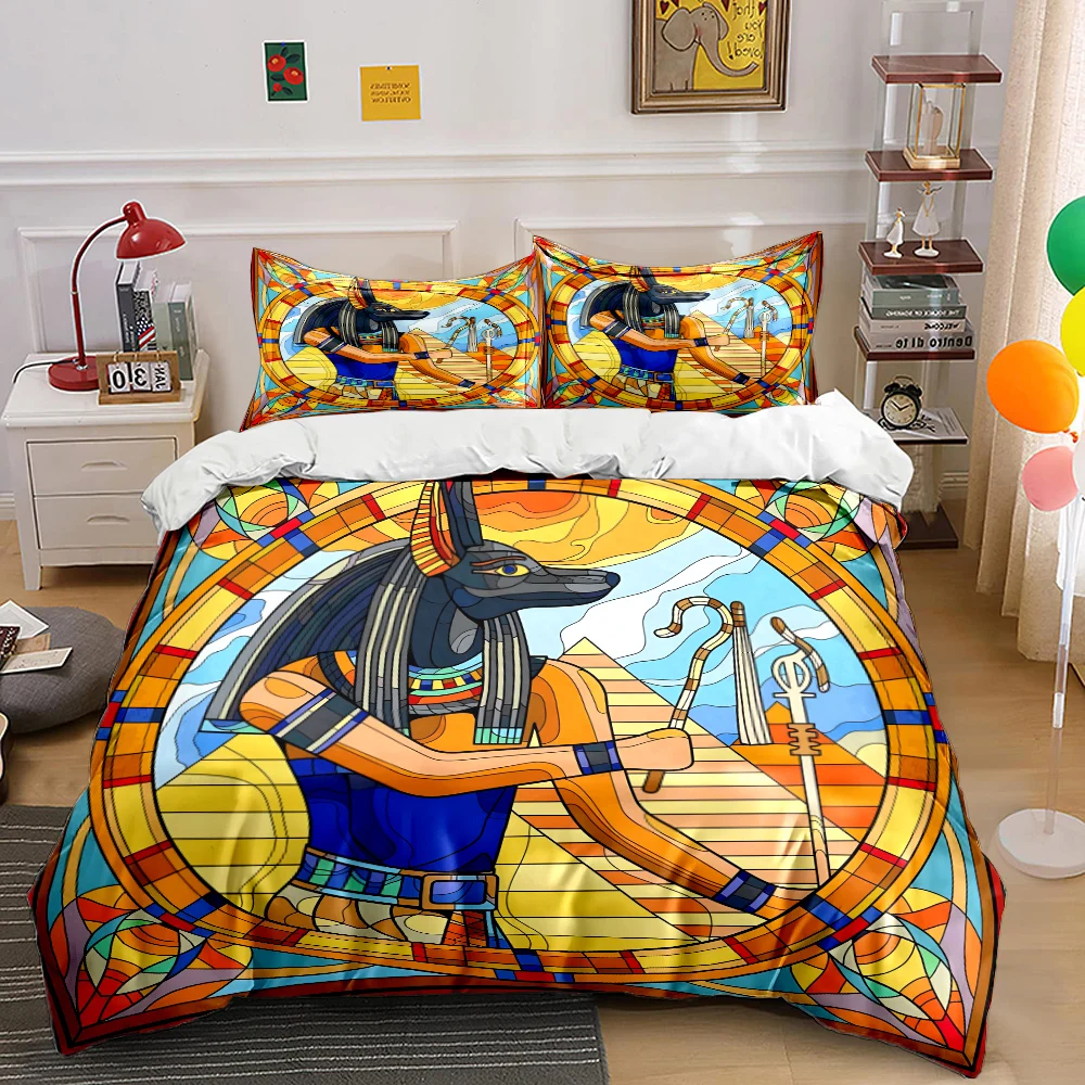 Colorful Egyptian Mythology Stained Glass Print Soft Comfortable Duvet Cover Bedding Set Included 1*Duvet Cover 2*Pillowcases
Colorful Egyptian Mythology Stained Glass Print Soft Comfortable Duvet Cover Bedding Set Included 1*Duvet Cover 2*Pillowcases