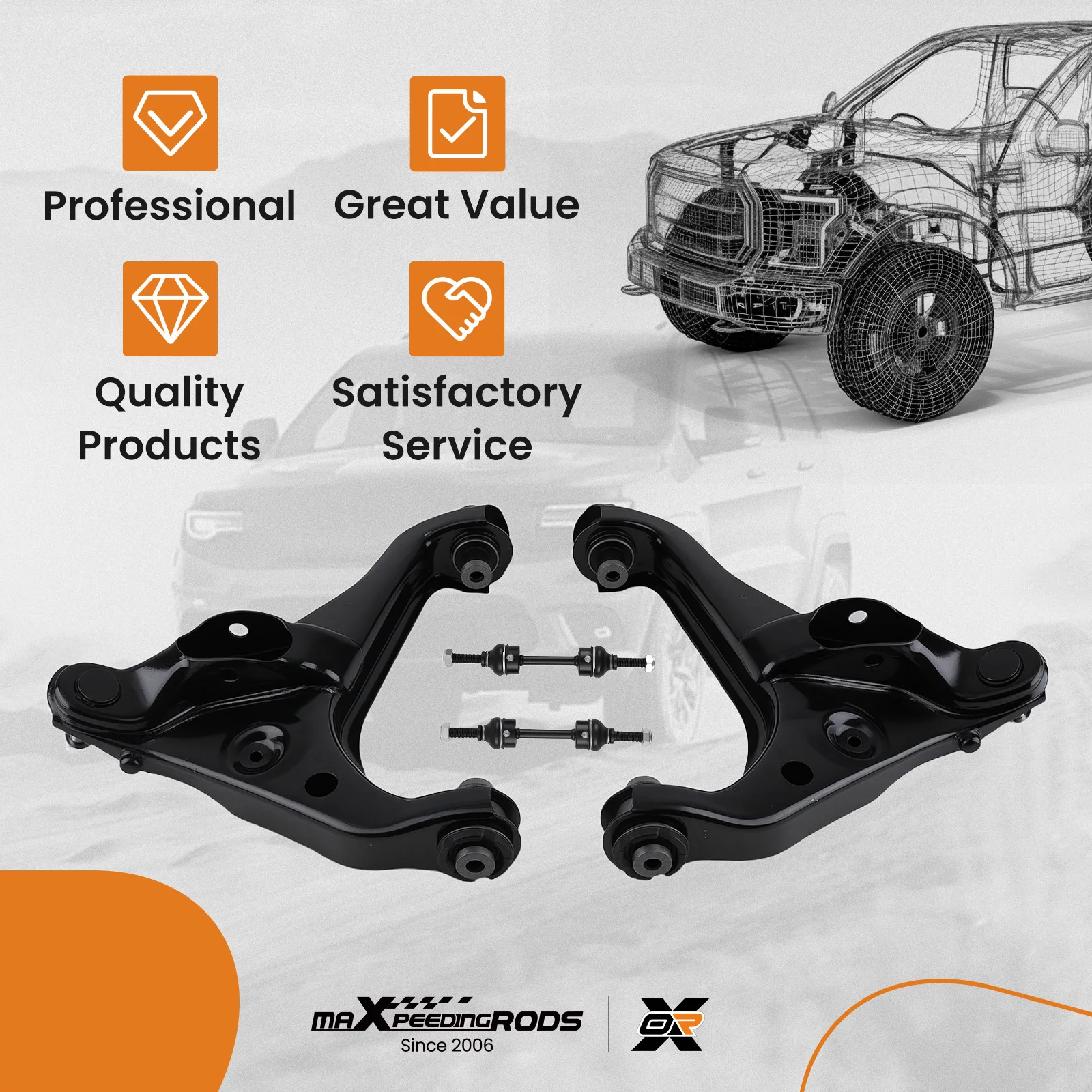 Front Lower Control Arms Sway Bar Links Kit for 2009-2013 Ford F-150 Expedition
Front Lower Control Arms Sway Bar Links Kit for 2009-2013 Ford F-150 Expedition