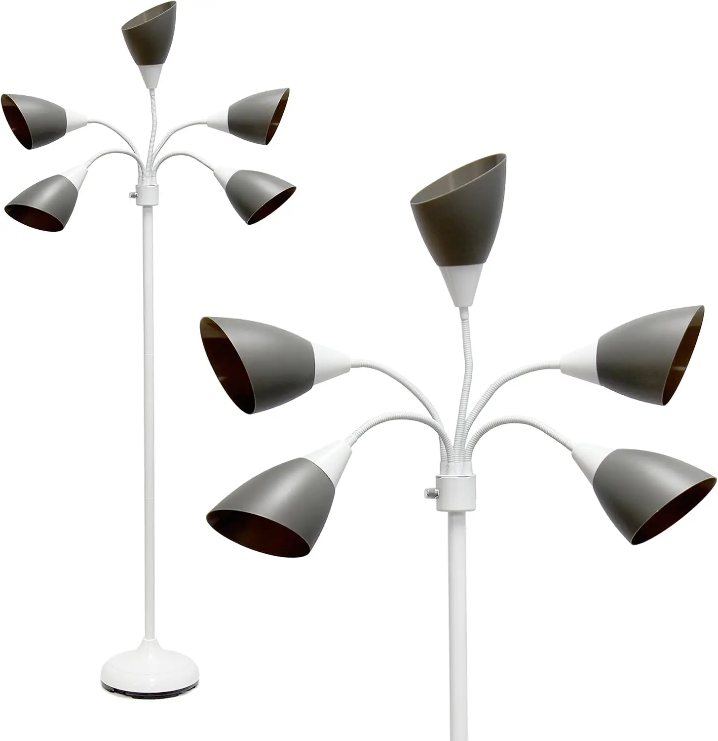 5-Light Adjustable Floor Lamp with Gray Shades for Living Room Bedroom Office
5-Light Adjustable Floor Lamp with Gray Shades for Living Room Bedroom Office