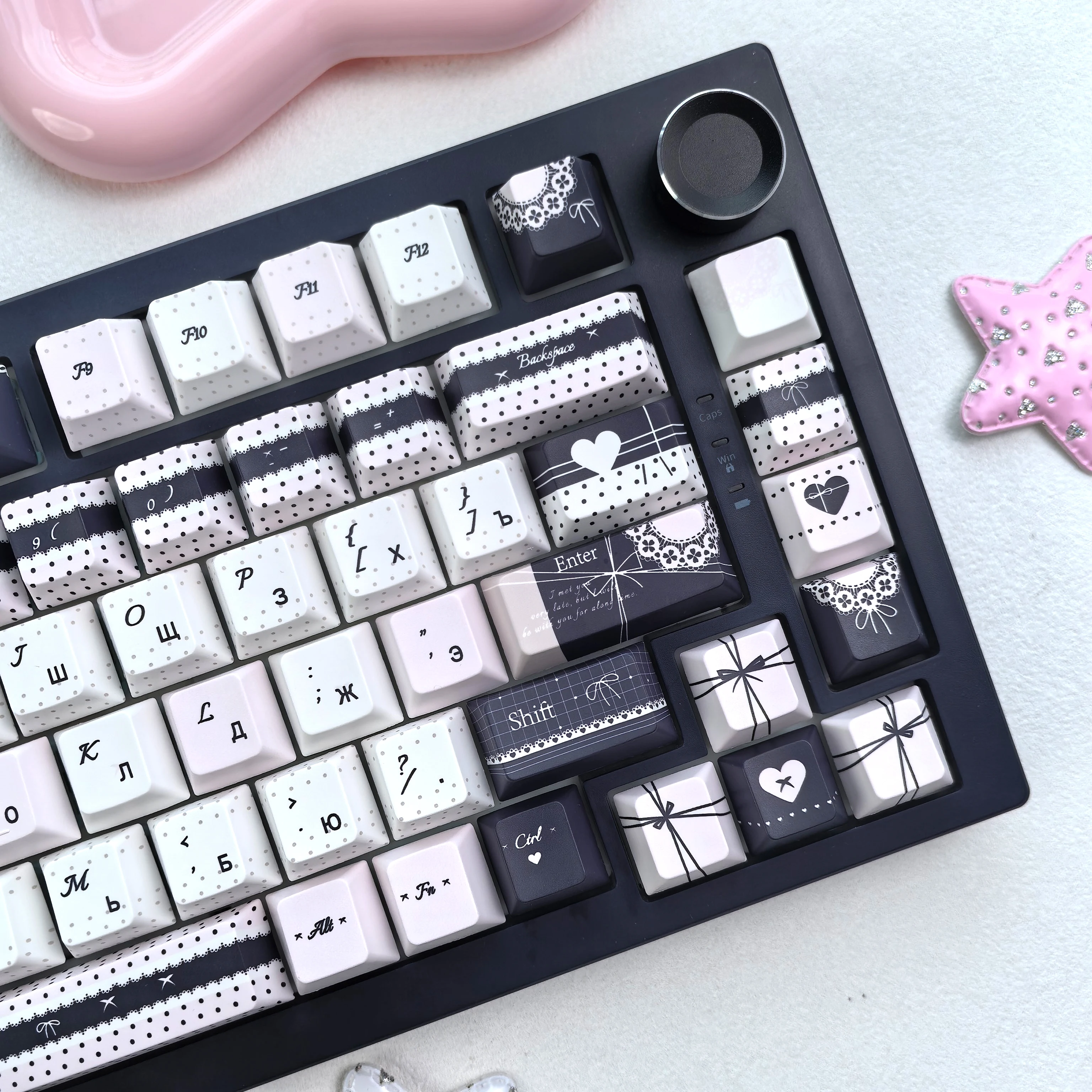 MAIMOOO Russian Lolita Keycaps Pink Black Moa Cherry Pbt Thermal Sublimation Aula Ajazz Wooting Keyboard Keycaps
MAIMOOO Russian Lolita Keycaps Pink Black Moa Cherry Pbt Thermal Sublimation Aula Ajazz Wooting Keyboard Keycaps