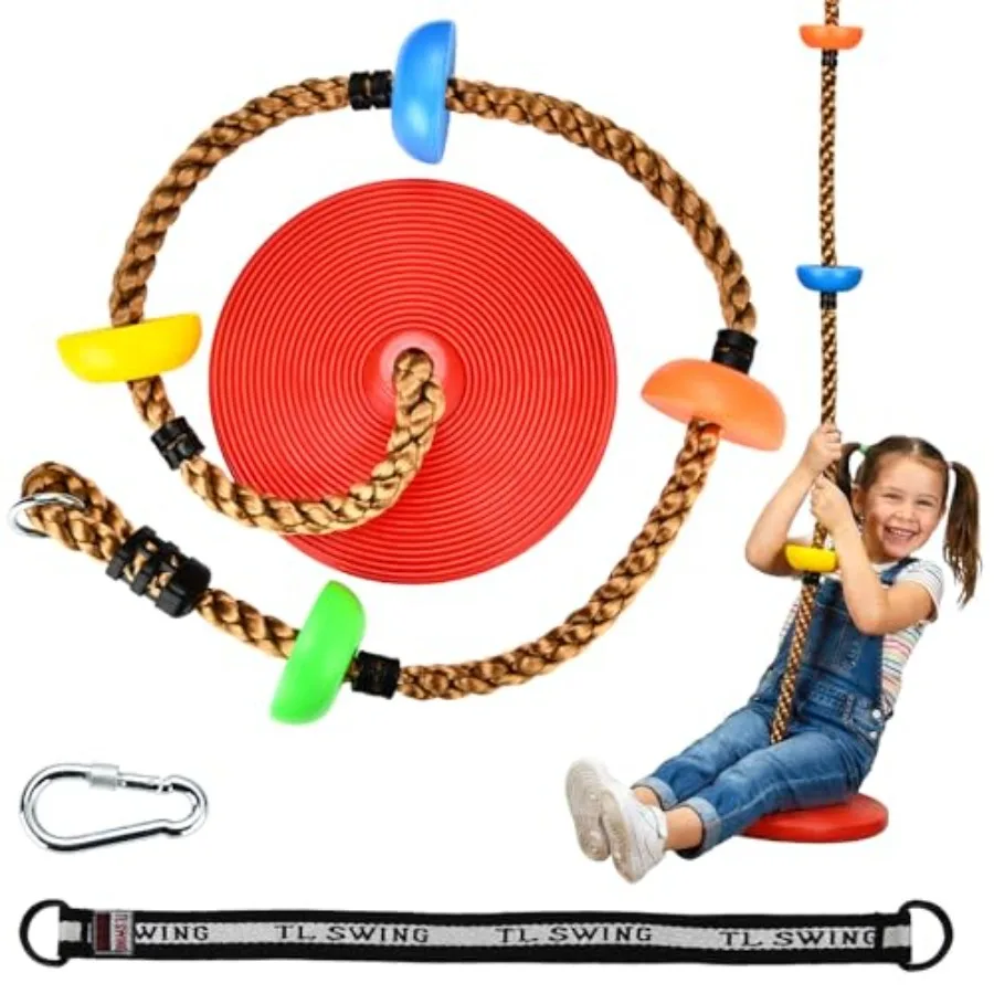 Tree Swing for 330LB Capacity Climbing Rope with Platforms and Disc Swing Seat Set Outdoor Backyard Playground Accessories with
Tree Swing for 330LB Capacity Climbing Rope with Platforms and Disc Swing Seat Set Outdoor Backyard Playground Accessories with