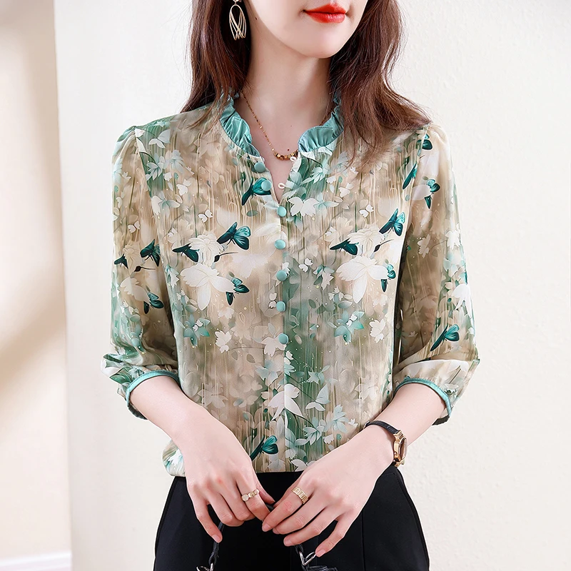 Summer Street Fashion Women's Printed Blouses Long Sleeve Shirts Summer Basic Breathable Casual Tops Female Comfortable Clothes
Summer Street Fashion Women's Printed Blouses Long Sleeve Shirts Summer Basic Breathable Casual Tops Female Comfortable Clothes