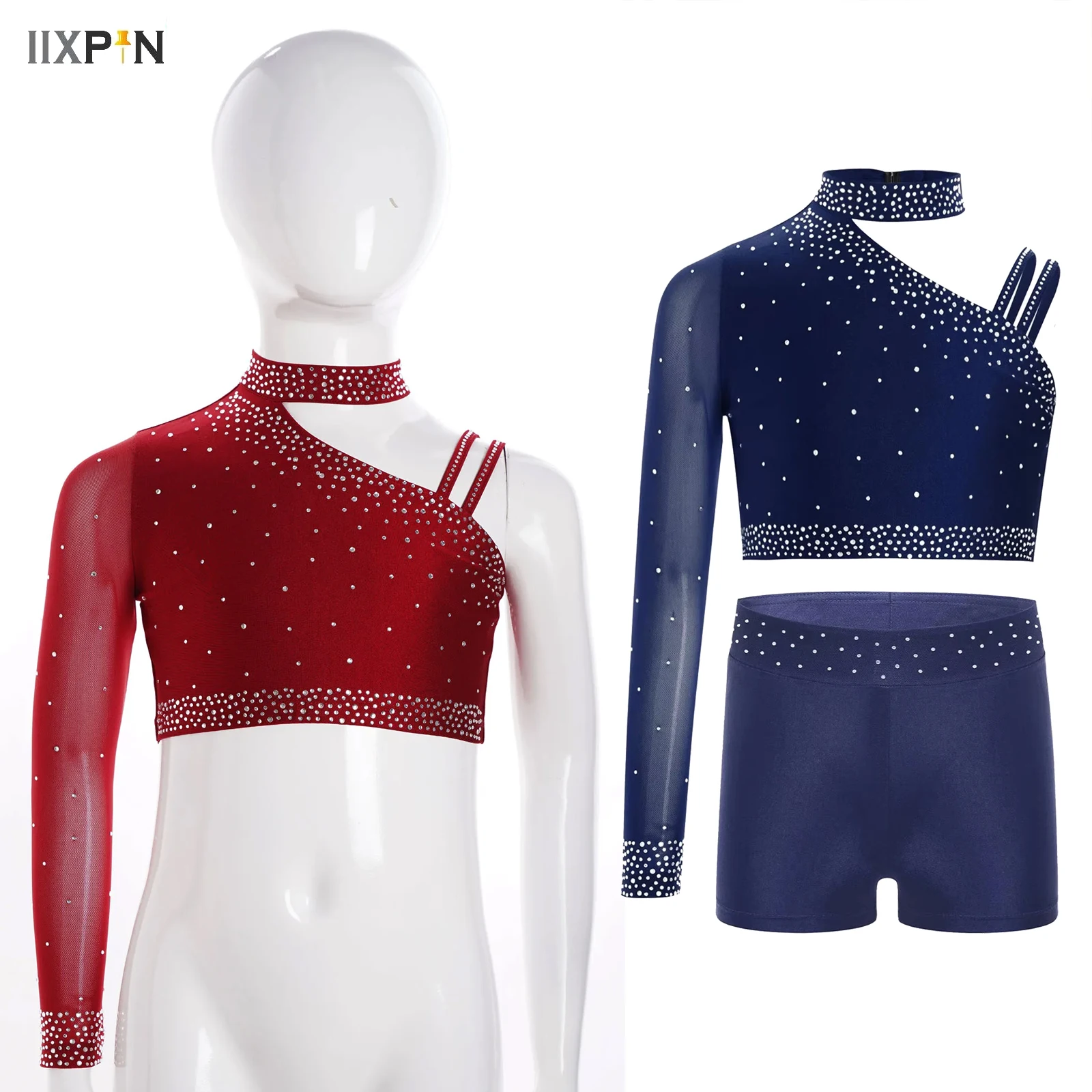 Kids Girl Cheer Team Uniform 2Pcs Jazz Dance Outfit Costume Irregular Shoulder Crop Top with Shorts for Cheerleading Performance
Kids Girl Cheer Team Uniform 2Pcs Jazz Dance Outfit Costume Irregular Shoulder Crop Top with Shorts for Cheerleading Performance