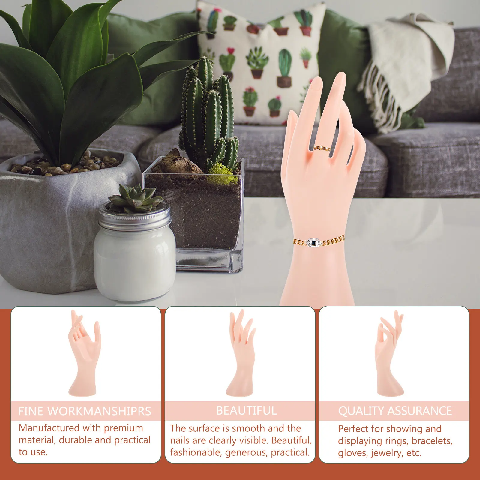 1Pcs Stable Hand Shaped Jewelry Storage Holder Made of Premium Plastic for Rings Bracelets Display Home Jewelry Store Decor
1Pcs Stable Hand Shaped Jewelry Storage Holder Made of Premium Plastic for Rings Bracelets Display Home Jewelry Store Decor
