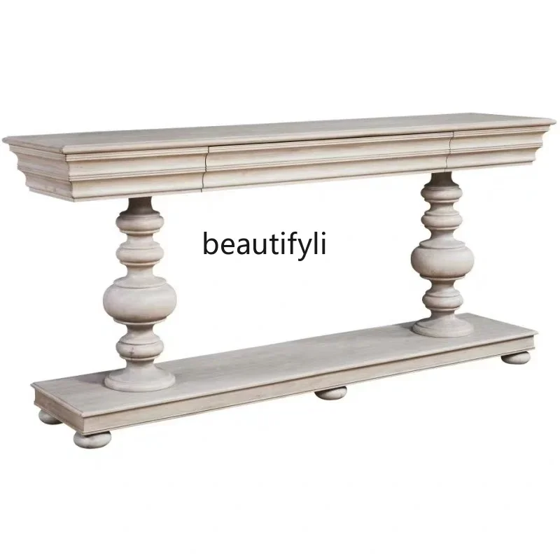 ss1001 American solid wood white old entrance table simple European side table case entrance cabinet
ss1001 American solid wood white old entrance table simple European side table case entrance cabinet