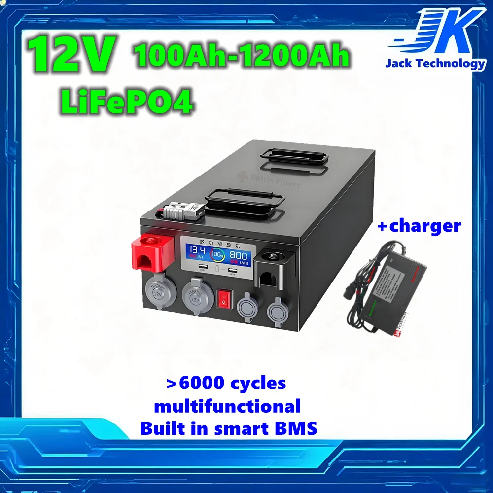 portable 12V 100Ah 200Ah 300Ah 400Ah 600Ah 800Ah 1000Ah 1200Ah Rechargeable Lifepo4 Battery for Outdoor Solar System Inverter RV
portable 12V 100Ah 200Ah 300Ah 400Ah 600Ah 800Ah 1000Ah 1200Ah Rechargeable Lifepo4 Battery for Outdoor Solar System Inverter RV