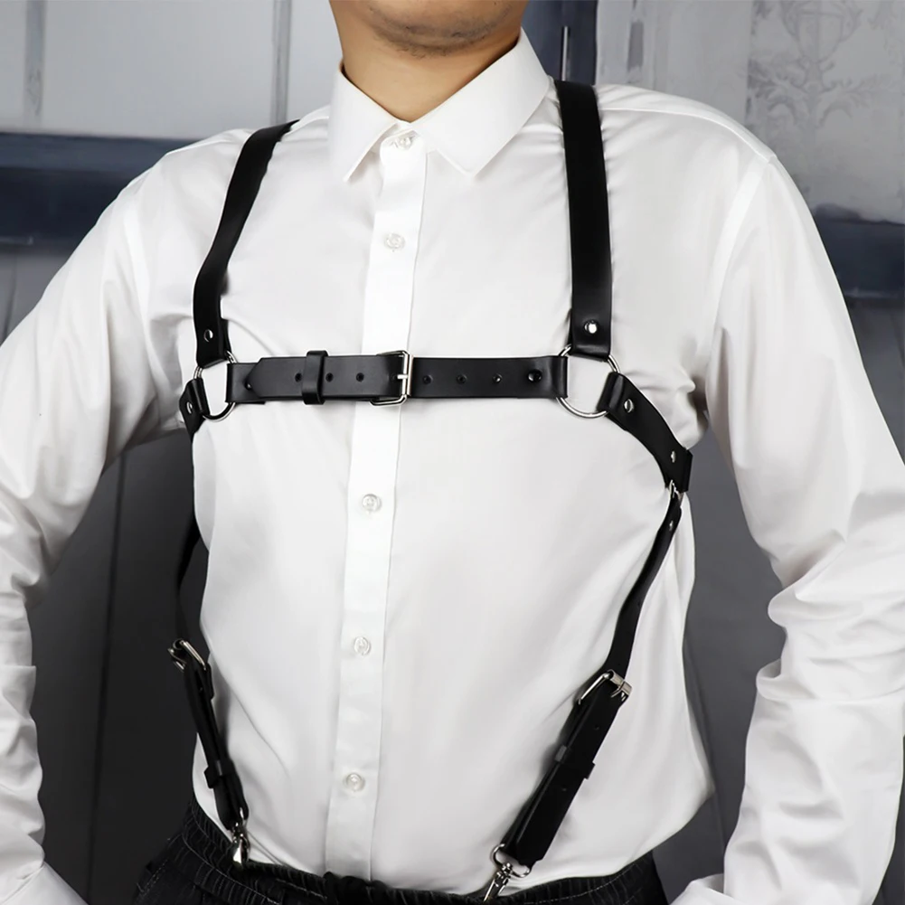 Men Faux Leather Sexy Chest Body Harness Straps Bondage Lingerie Bondage Clubwear Costume Hollow Erotic Mens Tank Bras Costume
Men Faux Leather Sexy Chest Body Harness Straps Bondage Lingerie Bondage Clubwear Costume Hollow Erotic Mens Tank Bras Costume