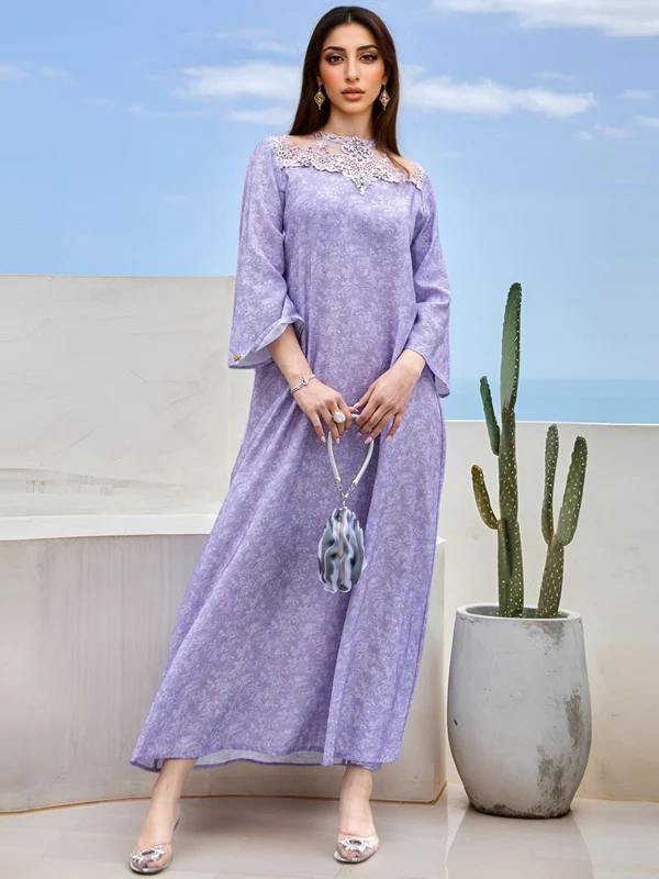 Retro Print round Ne Long Dr Handmade Beaded Gown Holiday Par Dr A-Line Skirt Polyester Fabric Long Sve Loose Fit
Retro Print round Ne Long Dr Handmade Beaded Gown Holiday Par Dr A-Line Skirt Polyester Fabric Long Sve Loose Fit