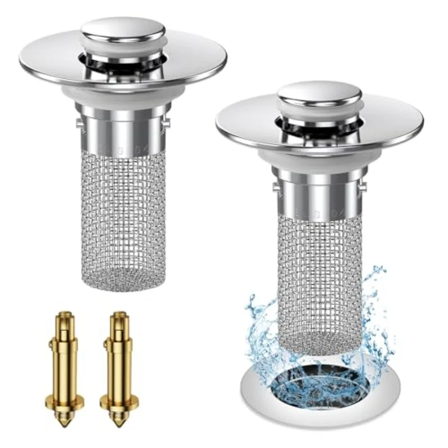 2024 New Pop Up Bathroom Sink Drain Strainer Hair Catcher, Sink Drain Stopper with Removable Stainless Steel Filter Basket, for
2024 New Pop Up Bathroom Sink Drain Strainer Hair Catcher, Sink Drain Stopper with Removable Stainless Steel Filter Basket, for