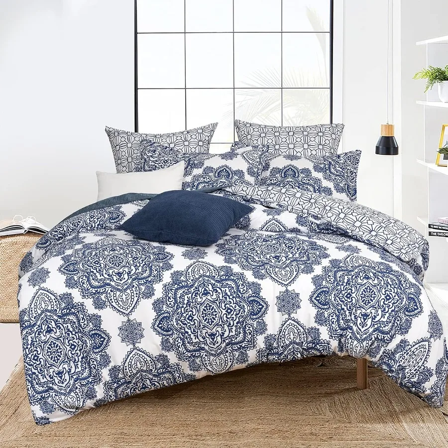 Ultra Soft Paisley Duvet Cover King Size Printed Bedding Set 3 Pieces with Farmhouse Style Design Comfy Royal Blue and White Co
Ultra Soft Paisley Duvet Cover King Size Printed Bedding Set 3 Pieces with Farmhouse Style Design Comfy Royal Blue and White Co