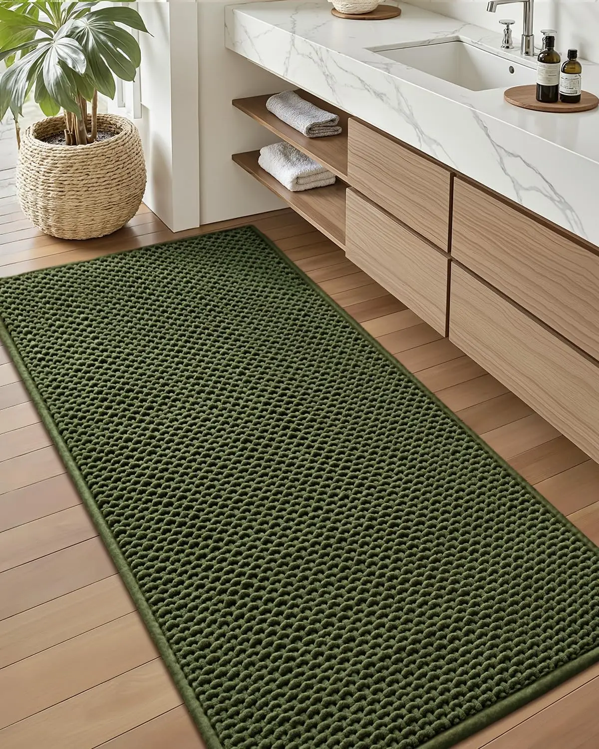 Зеленый нескользящий вафельный коврик для ванной, мягкий впитывающий коврик из синели для пола в ванной, ванны и душа, 24x60 дюймов
Зеленый нескользящий вафельный коврик для ванной, мягкий впитывающий коврик из синели для пола в ванной, ванны и душа, 24x60 дюймов