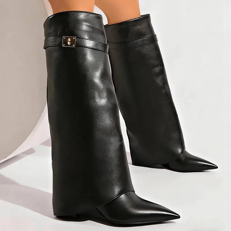 Designer Height Increasing Leather Women Long Boots Autumn Winter 2025 Wide Calf Shark Boots Woman Wedge Heel Knee High Botas
Designer Height Increasing Leather Women Long Boots Autumn Winter 2025 Wide Calf Shark Boots Woman Wedge Heel Knee High Botas