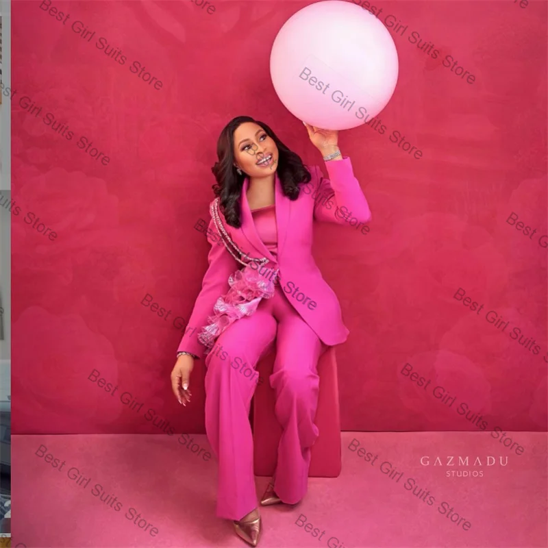 Розовый женский костюм и брюки, комплект из 2 предметов: пиджак + брюки, роскошный бисер, официальная офисная женская куртка, свадебные смокинги по индивидуальному заказу, пальто 
Розовый женский костюм и брюки, комплект из 2 предметов: пиджак + брюки, роскошный бисер, официальная офисная женская куртка, свадебные смокинги по индивидуальному заказу, пальто