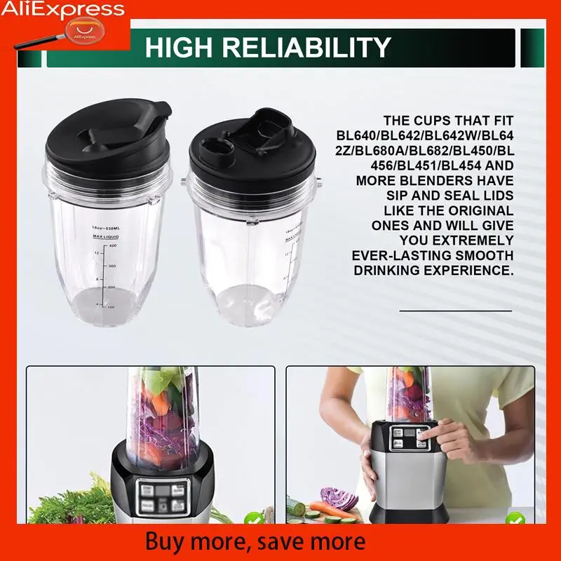 A67Z For Nutri Ninja 18 Oz Cup With 2 Sealing Caps, Suitable For 900W/1000W NINJA Juicer Series Blender (2 Pack)
A67Z For Nutri Ninja 18 Oz Cup With 2 Sealing Caps, Suitable For 900W/1000W NINJA Juicer Series Blender (2 Pack)