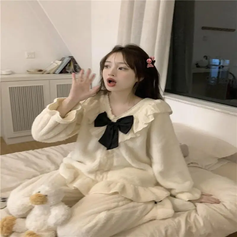 Pjs Set Women's Pajama Set Women's Warm Winter Pajamas Coral Fleece Fashionable Home Clothes, Pajamas Cute and Soft Pajama Set
Pjs Set Women's Pajama Set Women's Warm Winter Pajamas Coral Fleece Fashionable Home Clothes, Pajamas Cute and Soft Pajama Set
