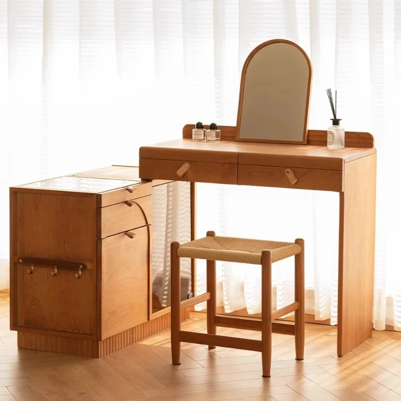 Modern simple dresser Solid wood retractable cherry wood small apartment bedroom makeup table
Modern simple dresser Solid wood retractable cherry wood small apartment bedroom makeup table